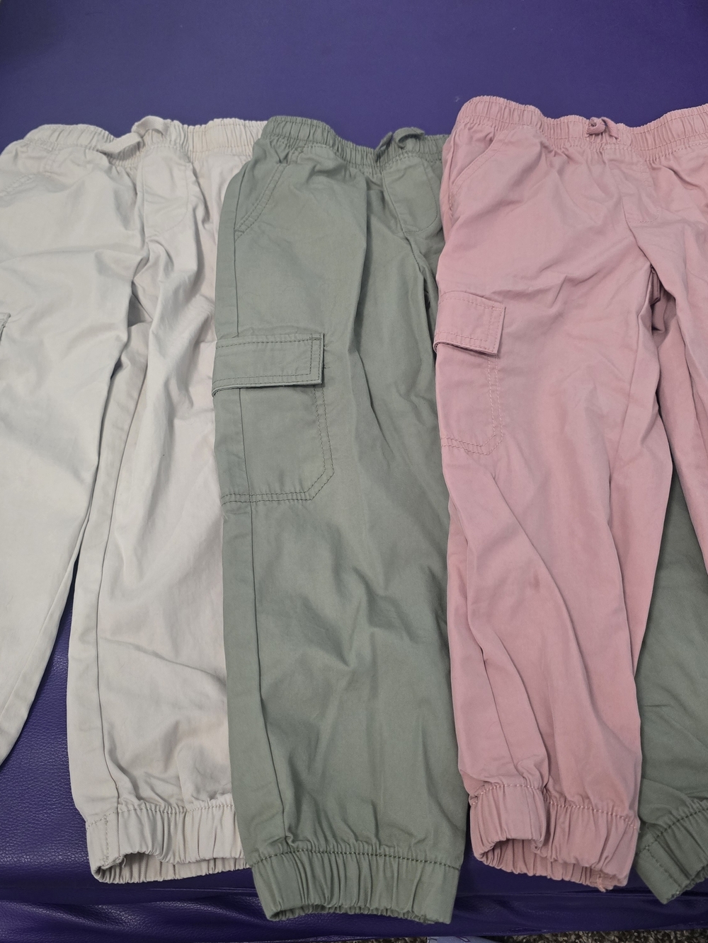 jumping beans Cargo Jogger Pants in Pink, Sage, and Light Gray
